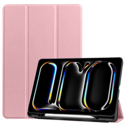 Husă pentru iPad Pro 11 2024, Smartcase cu spațiu pentru stylus, roz
