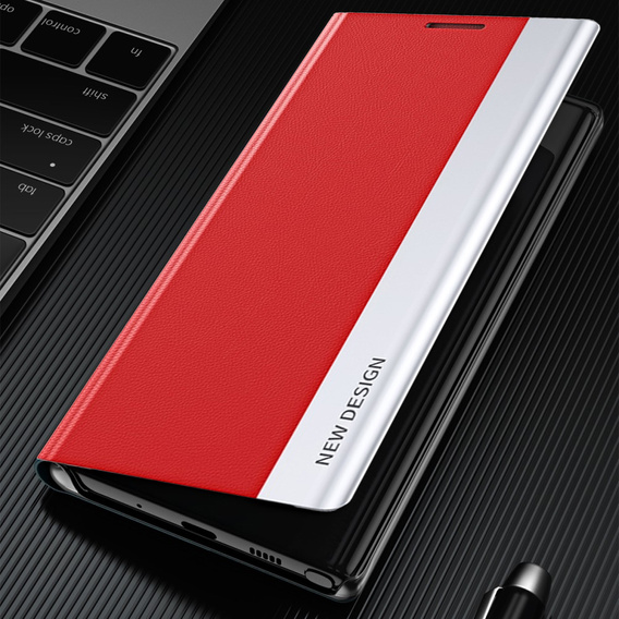 Cu clapetă pentru Samsung Galaxy A33 5G, Side Magnetic, roșu