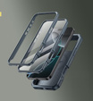 Husă blindată pentru iPhone 16 Pro Max, Dexnor CamProtect MagSafe, albastru (Două rame)