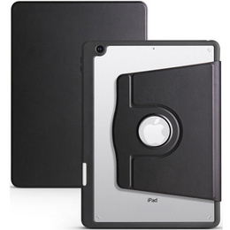 Husă pentru iPad 10.2" 2021/2020/2019 (9/8/7 gen.), cu spațiu pentru stylus, rotativ la 360 °, negru