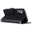 Husă cu clapetă pentru Samsung Galaxy S25 FE, Rhombus Crossbody Leather, negru