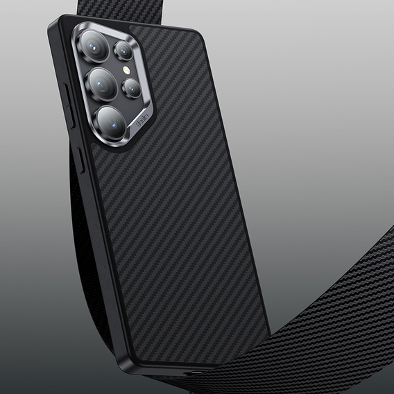 Carcasa BENKS Kevlar pentru Samsung Galaxy S25 Ultra, pentru MagSafe, Carbon Fiber, negru