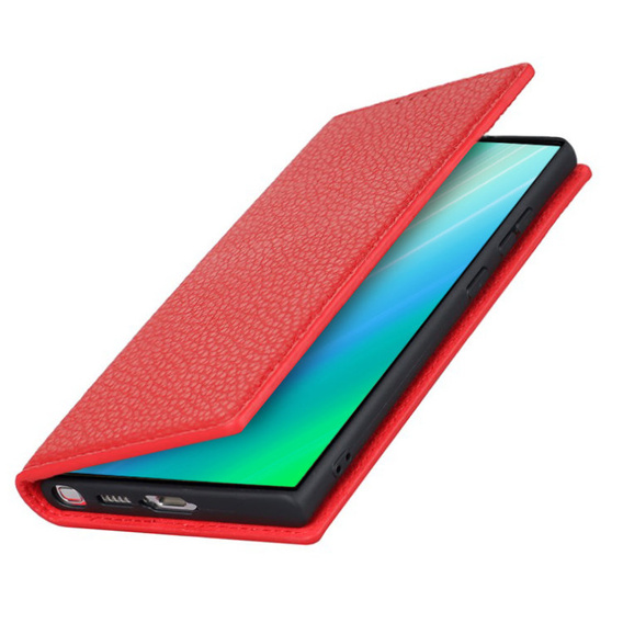 Husă din piele pentru Samsung Galaxy S23 Plus, ERBORD Grain Leather, roșu