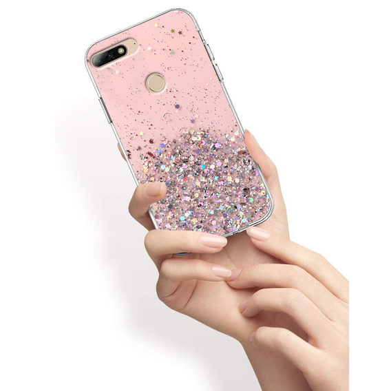 Huse pentru Huawei Y7 2018/Enjoy 8, Glittery, roz