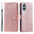 Cu clapetă pentru Oppo A17, Mandala, roz rose gold