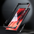 Husa LUPHIE pentru Samsung Galaxy S23 Ultra, Armor Bumper, negru / roșu