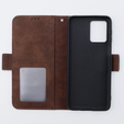 Cu clapetă pentru Motorola Moto G54 5G, Card Slot, maro