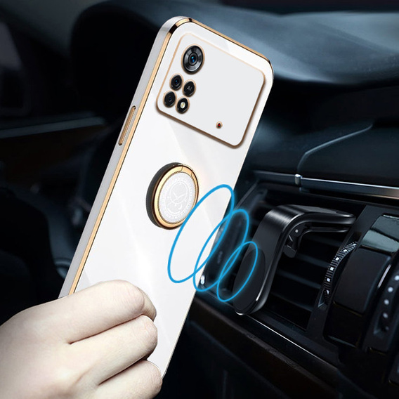 Huse pentru Xiaomi Poco M4 Pro 4G, Electro Ring, alb