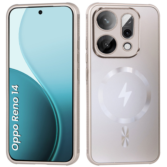 Husă pentru Oppo Reno 14, pentru MagSafe, cu protecție pentru cameră, aurie