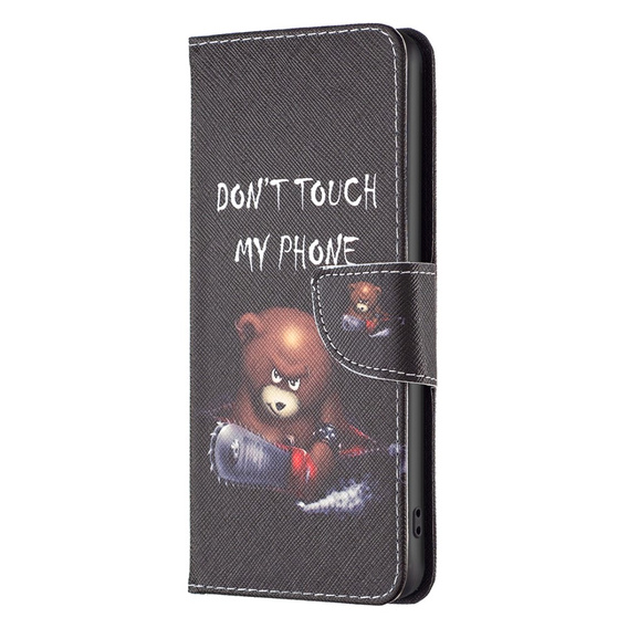 Cu clapetă pentru Infinix Hot 40i, Wallet, Don't Touch My Phone negru