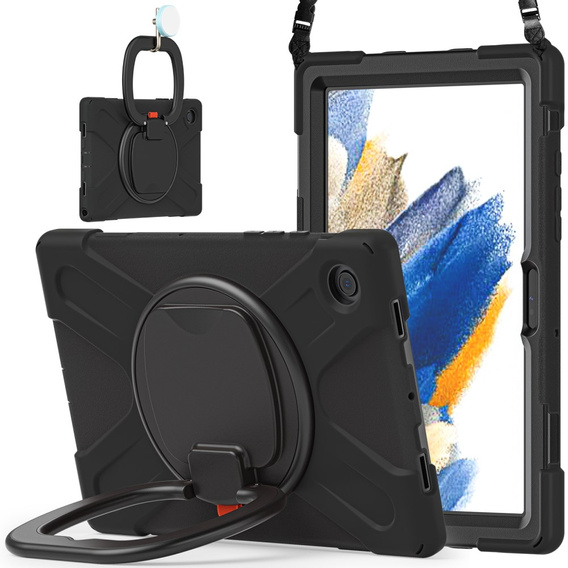 Husă pentru copii pentru Samsung Galaxy Tab A8 10.5 SM-X200 SM-X205, blindată cu curea, albastru