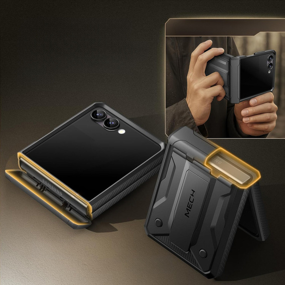 Husă Tongate MECH cu MagSafe pentru Samsung Galaxy Z Flip7 FE / Z Flip6, verde