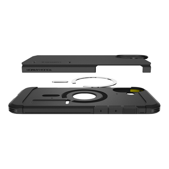 Carcasa Spigen pentru iPhone 16 Plus, Tough Armor Mag MagSafe, negru + 9H Tempered Glass