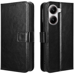 Cu clapetă pentru Xiaomi Poco X7 Pro 5G, Crazy Horse Wallet, negru