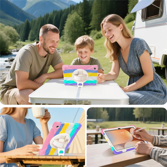 Husă blindată cu suport și curea de umăr pentru Samsung Galaxy Tab A11+