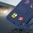 Husă pentru copii pentru Samsung Galaxy Tab S7/S8/S9, Cute Patterns, cu suport, albastru închis