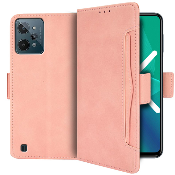 Cu clapetă pentru Realme C31, Card Slot, roz