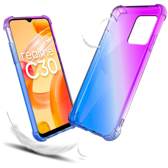 Husa pentru Realme C30 / Narzo 50i Prime, Gradient Dropproof, Violet / albastru