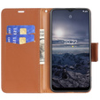 Cu clapetă pentru Nokia G11 / G21, Litchi Wallet Case, maro