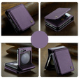 Husa cu clapetă CASEME pentru Samsung Galaxy Z Flip5 5G, Litchi Wallet, violet