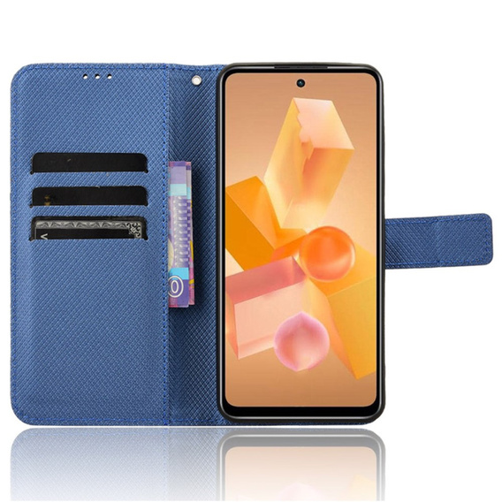 Cu clapetă pentru Infinix Hot 40i, Wallet Smart Magnet, albastru