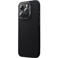 Carcasa BENKS Kevlar pentru iPhone 15 Pro, pentru MagSafe, Carbon Fiber, negru