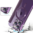 Cu clapetă pentru iPhone 15 Pro, RFID Wallet MagSafe CamShield, violet