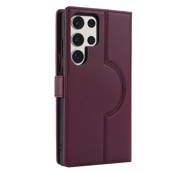 Husă cu clapetă pentru Samsung Galaxy S23 Ultra, portofel, pentru MagSafe, maroon