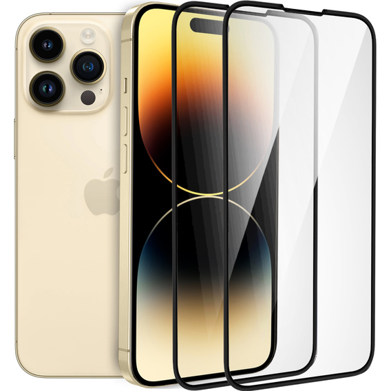 2x sticlă călită pentru iPhone 14 Pro Max, ERBORD 3D pentru întregul display