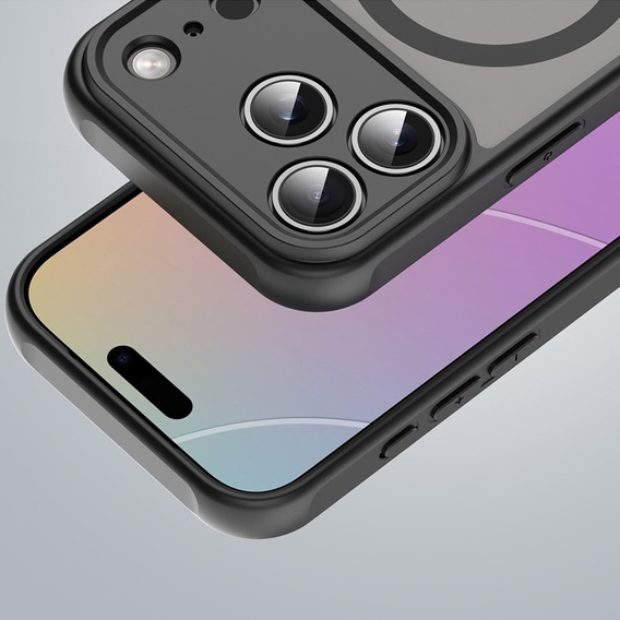 Husă mată pentru iPhone 17 Pro, pentru MagSafe, cu protecție pentru cameră, negru