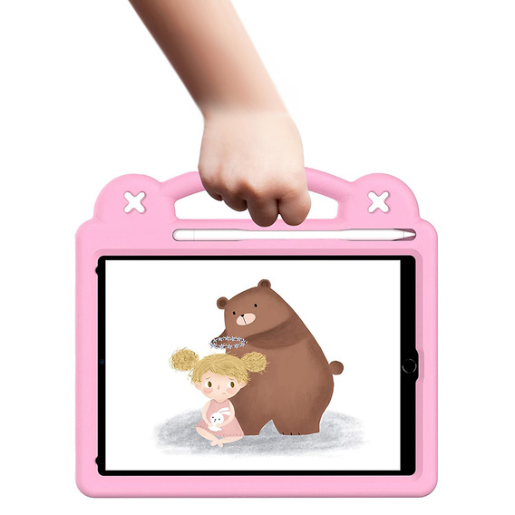 Husă pentru copii pentru iPad 9.7" 2018/2017 (6/5 gen.) / Pro 9.7" 2016, Cute Patterns, cu suport, roz