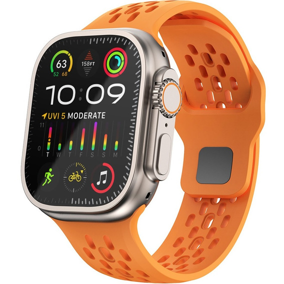 Curea din silicon pentru Apple Watch 1/2/3/4/4/5/6/6/7/8/SE/ULTRA 42/44/45/49MM, portocaliu