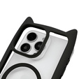 Husă pentru iPhone 16 Pro Max, pentru MagSafe, Cute Cat, negru + sticlă pentru ecran