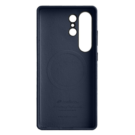 Carcasă MELKCO pentru Samsung Galaxy S25 Ultra, din piele, albastru închis