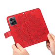 Cu clapetă pentru Xiaomi Redmi Note 12 4G, Mandala Flower, roșu