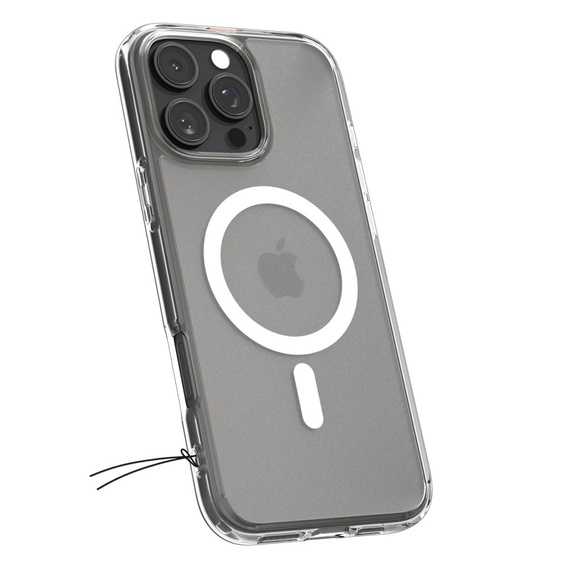 Carcasă MagSafe Spigen pentru iPhone 16 Pro, Ultra Hybrid, transparent / alb + 9H Tempered Glass