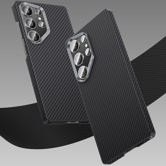 Carcasa BENKS Kevlar pentru Samsung Galaxy S25+ Plus, pentru MagSafe, Carbon Fiber, negru