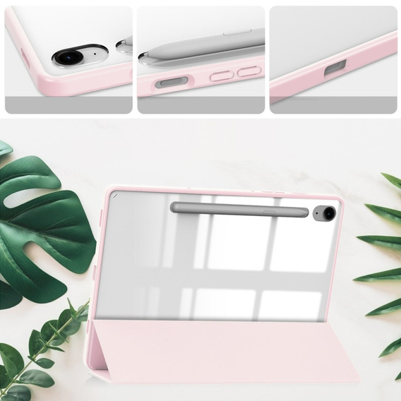 Husă pentru Samsung Galaxy Tab S10 Lite / S10 FE / S9 FE, Smartcase Hybrid, cu spațiu pentru stylus, roz