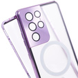 Carcasa Magnetic Dual Glass MagSafe pentru Samsung Galaxy S21 Ultra, violet
