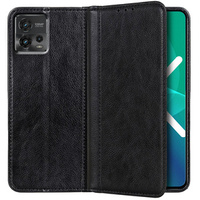 Huse pentru Motorola Moto G72 4G, Wallet Litchi Leather, negru