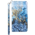 Cu clapetă pentru Oppo A17, Wallet, Marble albastru