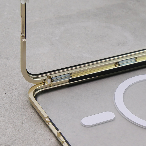 Carcasa Magnetic Dual Glass MagSafe pentru Samsung Galaxy S23, de aur