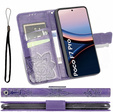 Cu clapetă pentru Xiaomi Poco F7 Pro, Butterfly, violet
