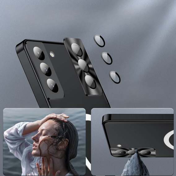 Carcasă de protecție pentru camera foto pentru Samsung Galaxy S21+ Plus, CamShield MagSafe, transparent / negru