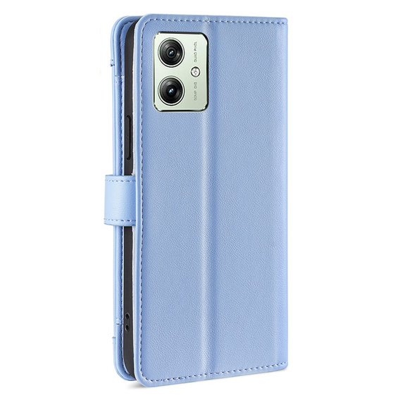 Cu clapetă pentru Motorola Moto G54 5G, Wallet Zipper Pocket, albastru