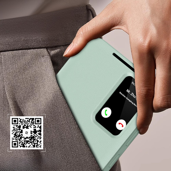 Husă cu clapetă pentru Samsung Galaxy S23 FE, Smart View Wallet, verde