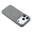 Manșon din silicon pentru iPhone 17 Pro, pentru MagSafe, antișoc, gri