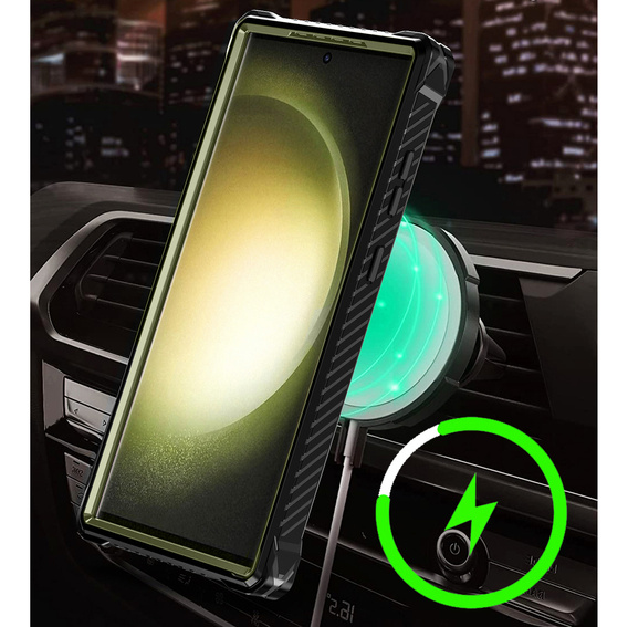 Huse pentru Samsung Galaxy S23 Ultra, Heavy Duty Ring Belt Clip, verde