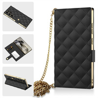 Husă flip pentru Samsung Galaxy S24 Ultra, GKK Mirror Wallet, negru