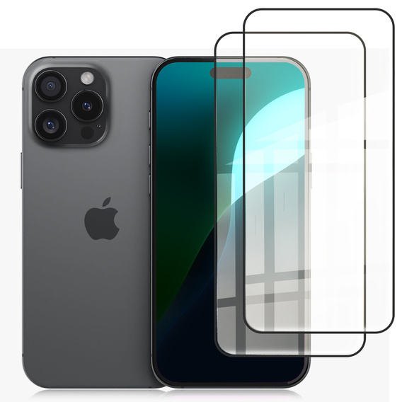 2x sticlă călită ERBORD 3D pentru iPhone 17 Pro/17/16 Pro pentru întregul display